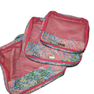 Lilly Pulitzer Packing Cubes Set of [3] S,M,L travel Organizer Floral Zip Mesh